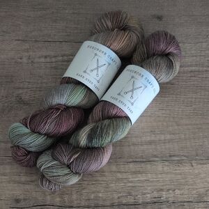 2 Hand Dyed Fingering Weight Skeins Twilight Themed Colorway